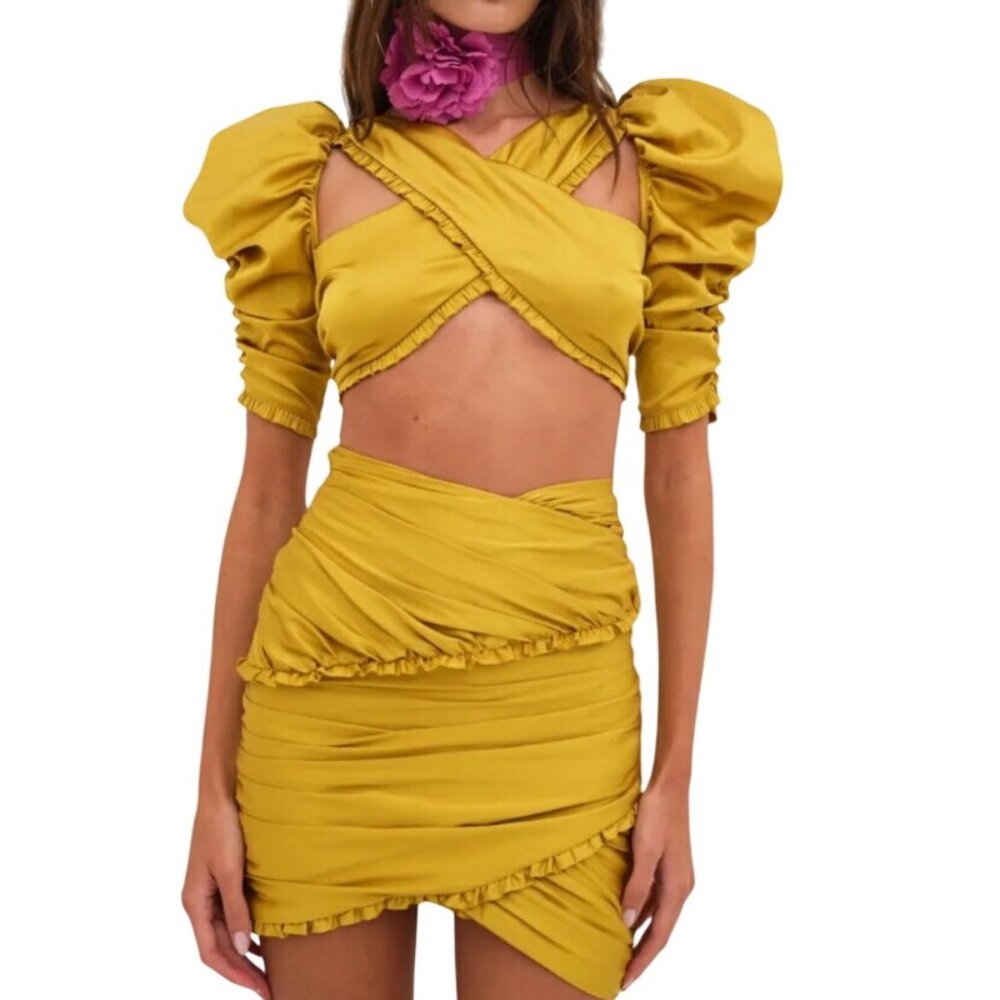 For The Love & Lemons Ruffle Alia Mini Skirt Size Small - Picture 11 of 16
